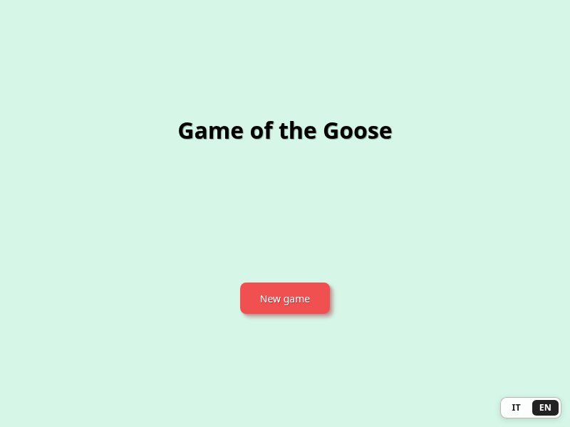 Game screen for Game of the Goose