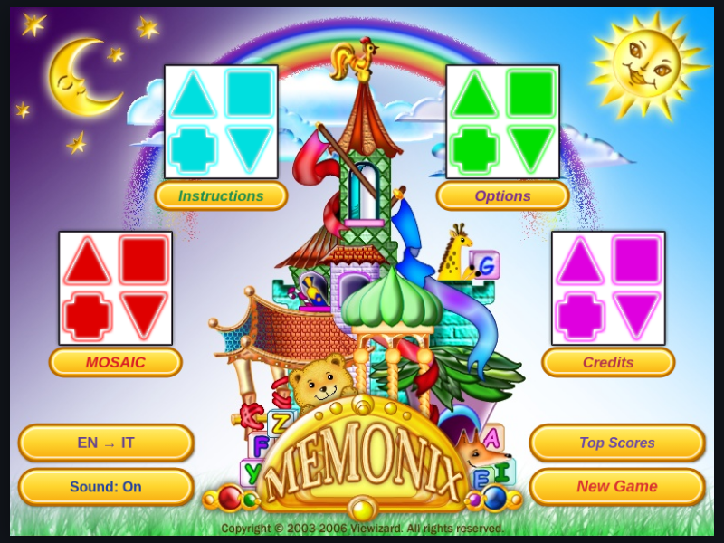 Game screen for Memonix Mosaic