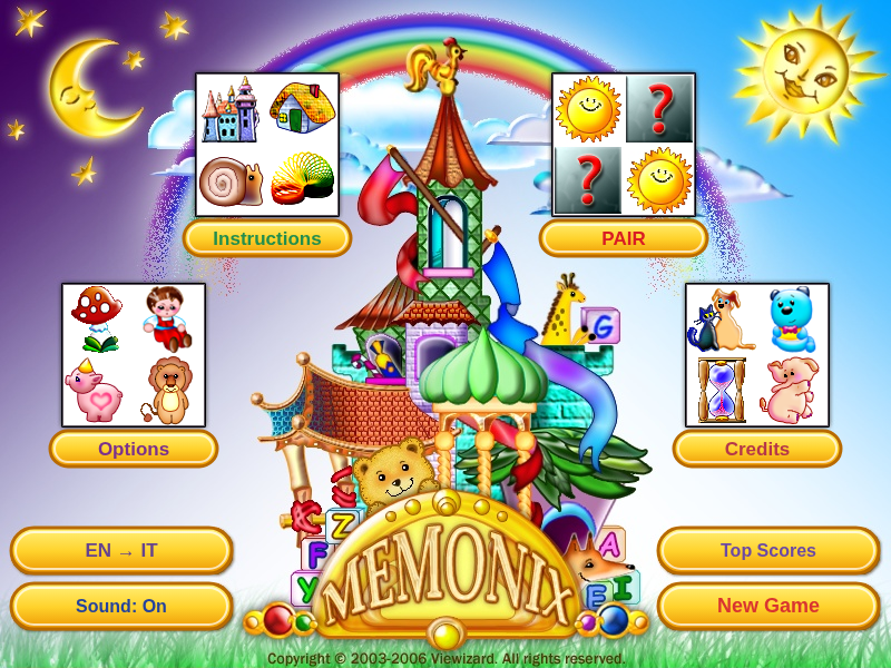 Game screen for Memonix Pair