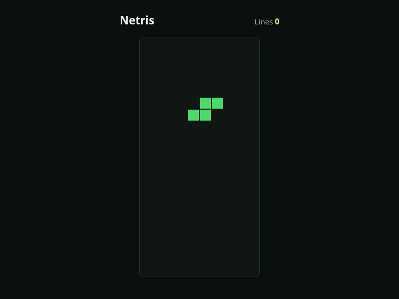 Game screen for Netris