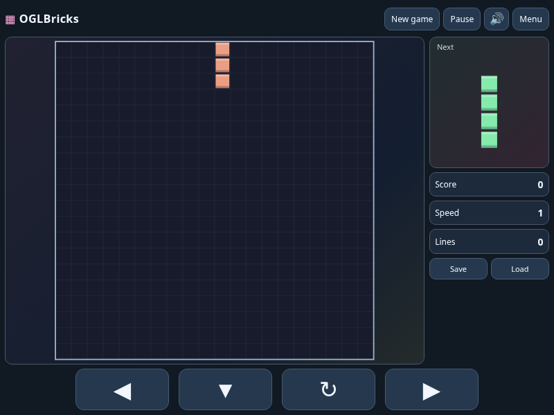 Game screen for OGLBricks