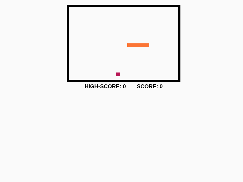 Game screen for React Simple Snake
