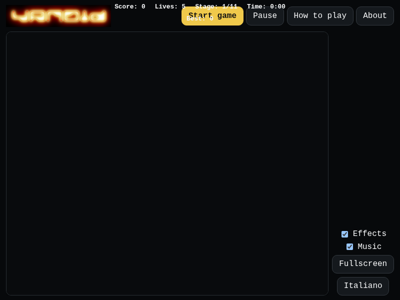 Game screen for Yanoid